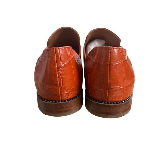 Franco Sarto Burnt Orange Croc Loafers - Picture 5 of 8